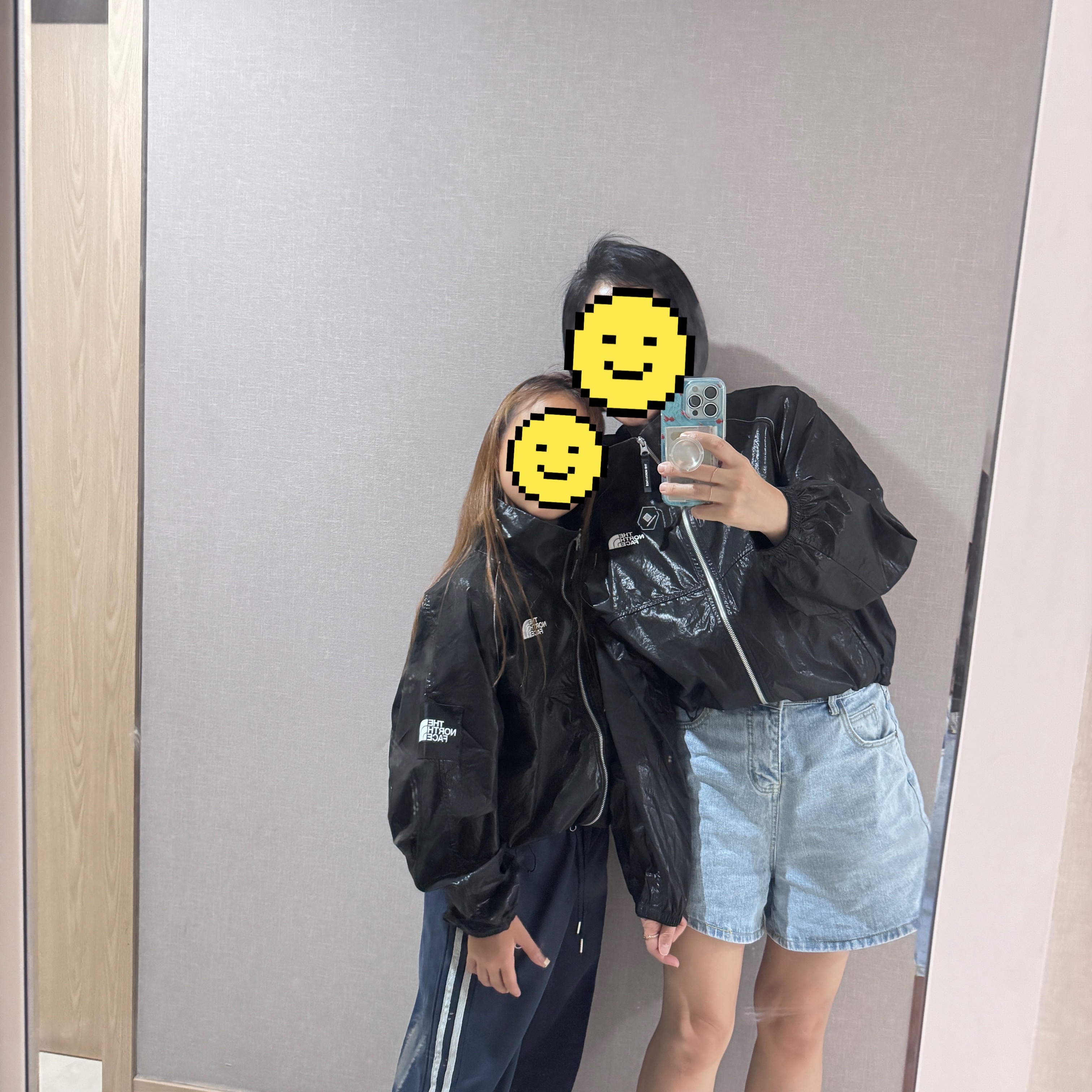 (W) The North Face White Label Novelty Olema Jacket Black 착용 스타일 - 2