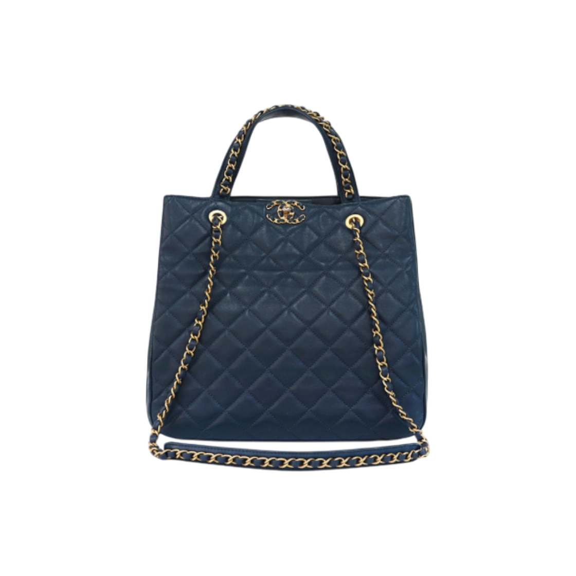 샤넬 블루 레더 체인 숄더 쇼퍼백 D-A29001(Chanel Blue Leather Chain Shoulder Shopper Bag D-A29001) - 1