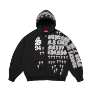 Supreme League Champs Zip Up Hooded Sweatshirt Black - 25FW