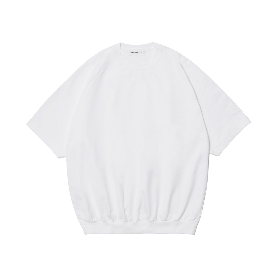- everyone Light Weight Ss Cotton Crew Neck White