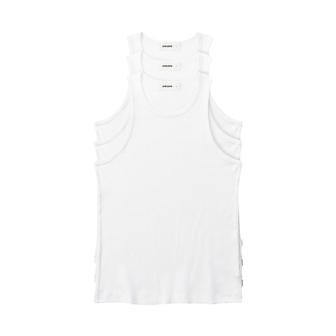 에브리원 3P 립 탱크 톱 화이트(everyone 3P Rib Tank Top White)