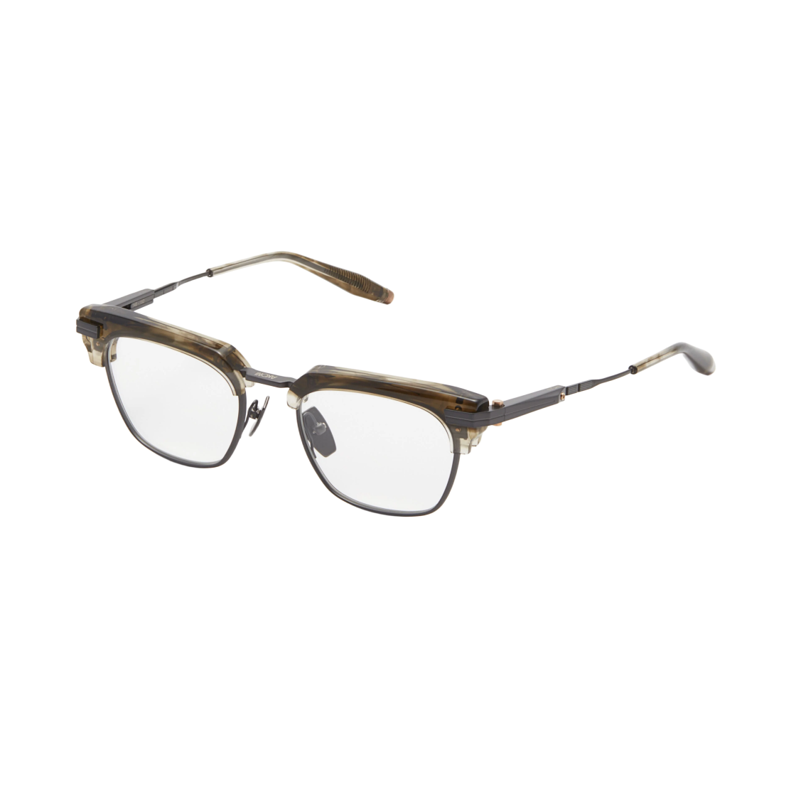 AKX-412C-52 Akoni Hubble Green Swirl Black Iron Clear Lenses