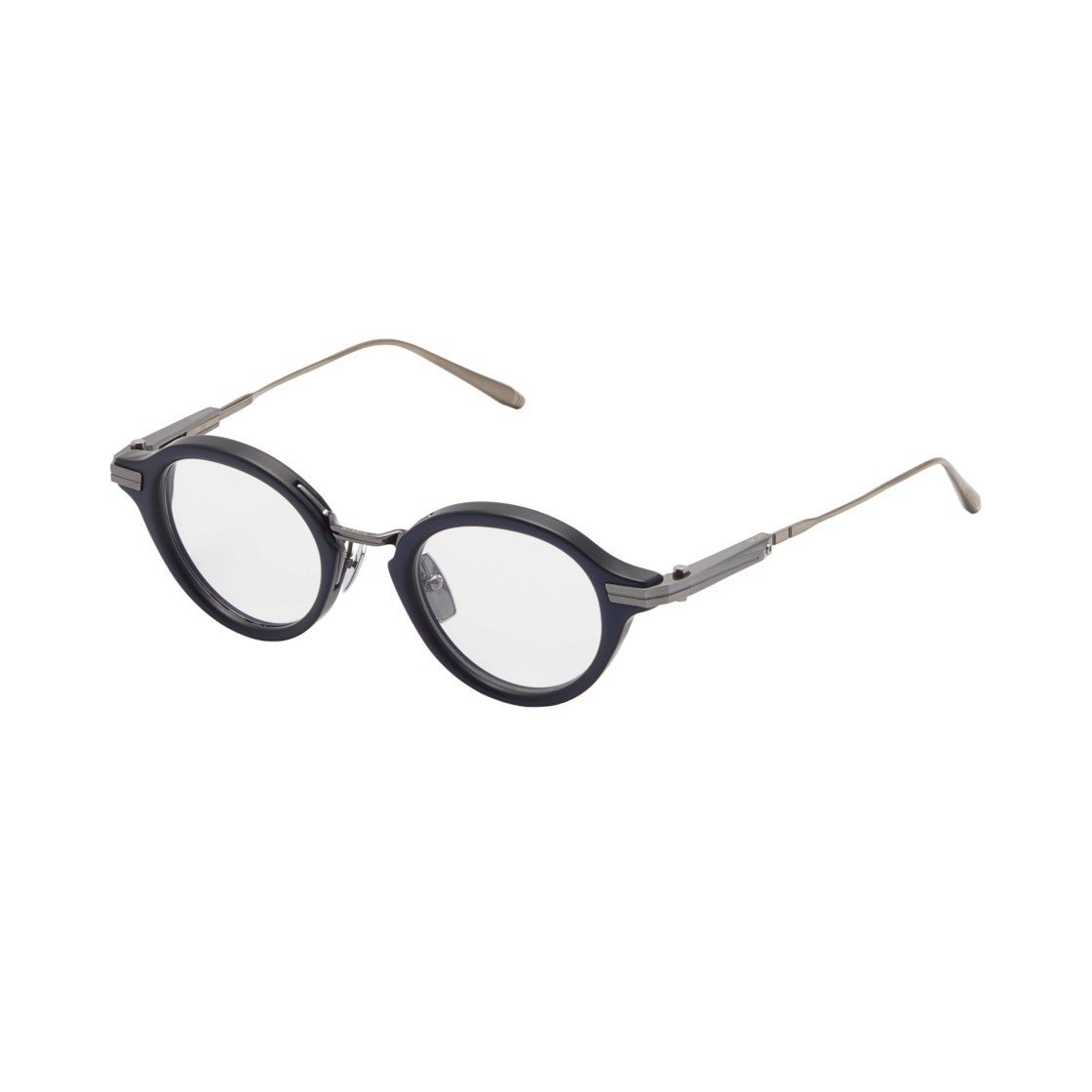 AKX-415C-45 Akoni Copernico Matte Navy Antique Silver Clear Lenses