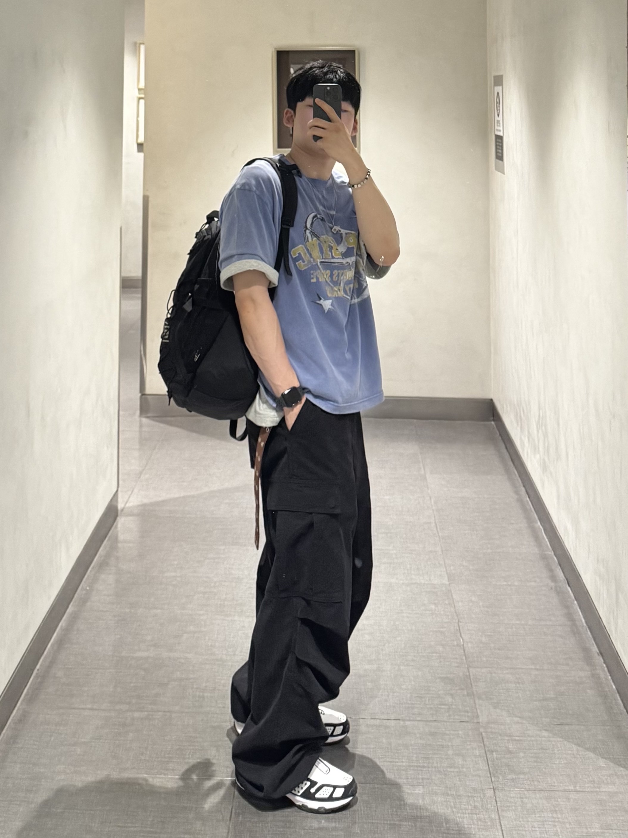 NOD Stone Washed Cargo Pants Black, [더블적립]Farfromwhat Far Fxxxarx Bead Bracelet Black 착용 스타일