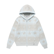 CAVISH Nordic Knit Zip Up Hoodie Blue