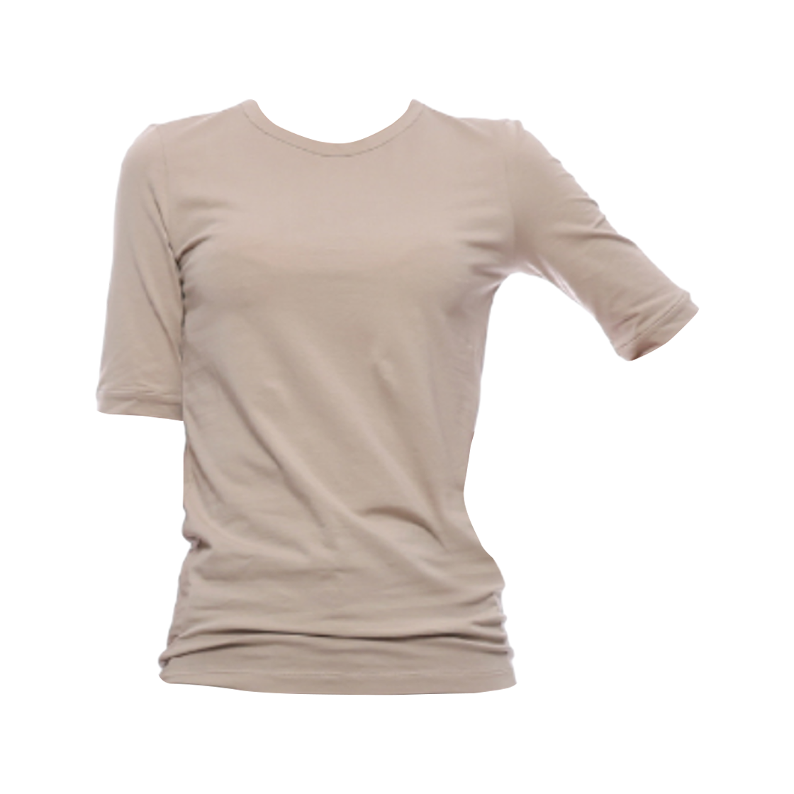 M0T18B0160-C8539 (W) Brunello Cucinelli Monili Trim Cotton T-Shirt Beige