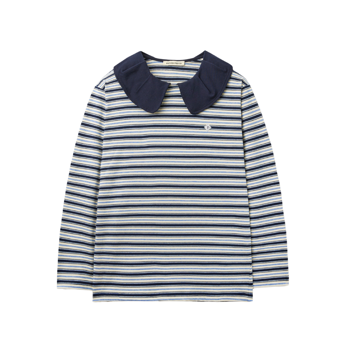 피브스 피브스 스트라이프 빅 카라 탑 네이비