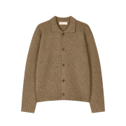 noun Nep Yarn Collar Cardigan Beige
