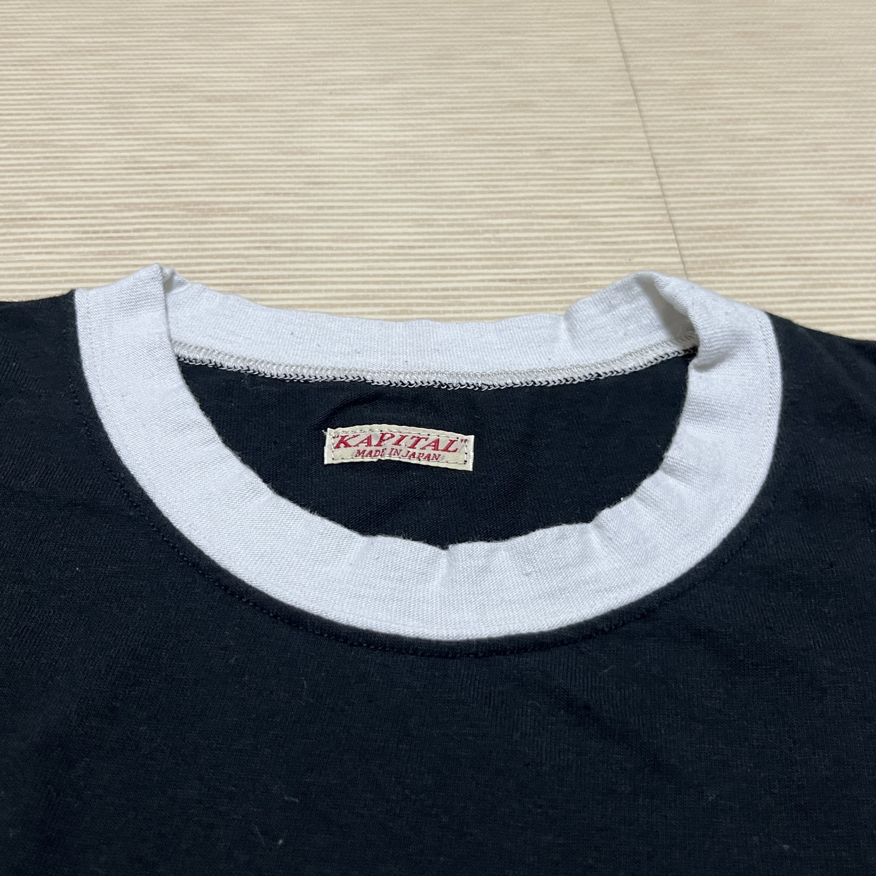 Kapital 20 Jersey Ringer T-Shirt Peckish & Kachina Pt Black 착용 스타일 - 2