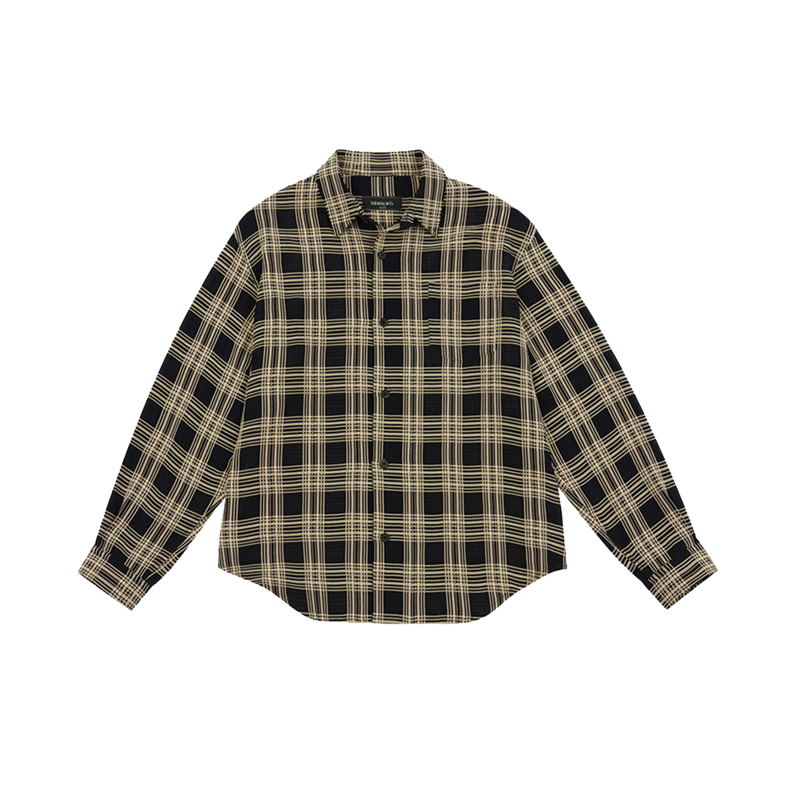 2503MLSBK2(2) STU Weaved Check Shirt Black