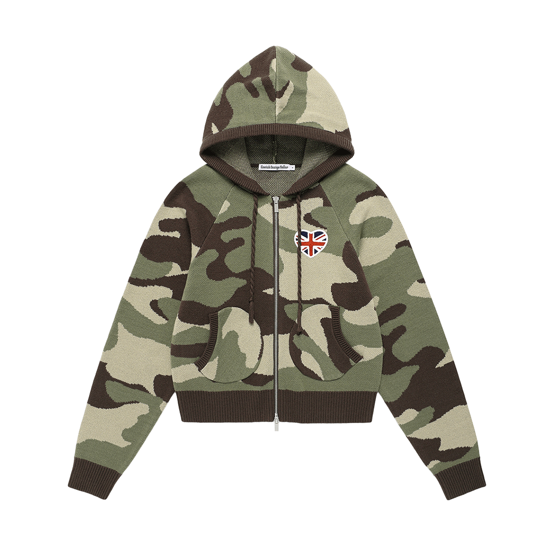 CV2FFFK681ACM CAVISH W Union Jack Knit Zip Up Hoodie Camo