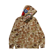 BAPE Gradation Camo Shark Full Zip Hoodie Beige