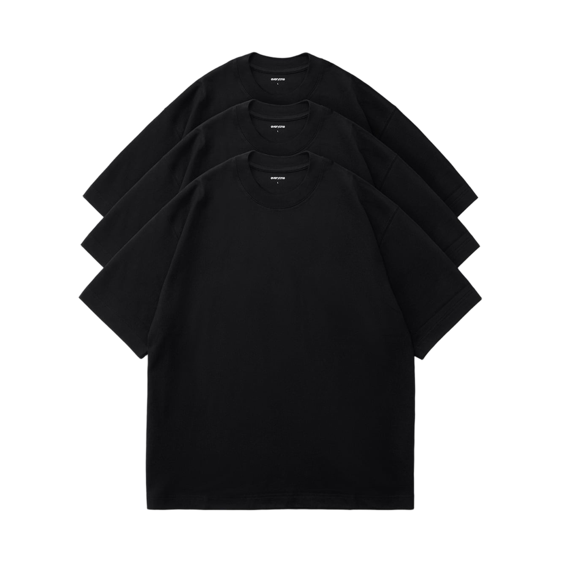에브리원 티셔츠 블랙 (3개입)(everyone 3P T-Shirts Black (Pack of 3))