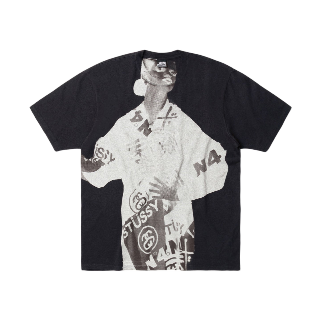 스투시 파리 티셔츠 페이디드 블랙