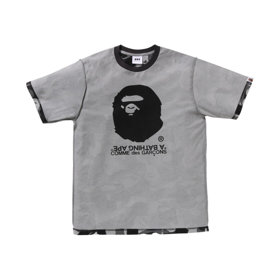 베이프 x 꼼데가르송 오사카 카모 인사이드 아웃 티셔츠 블랙(BAPE x Comme Des Garcons Osaka Camo Inside Out T-Shirt Black)