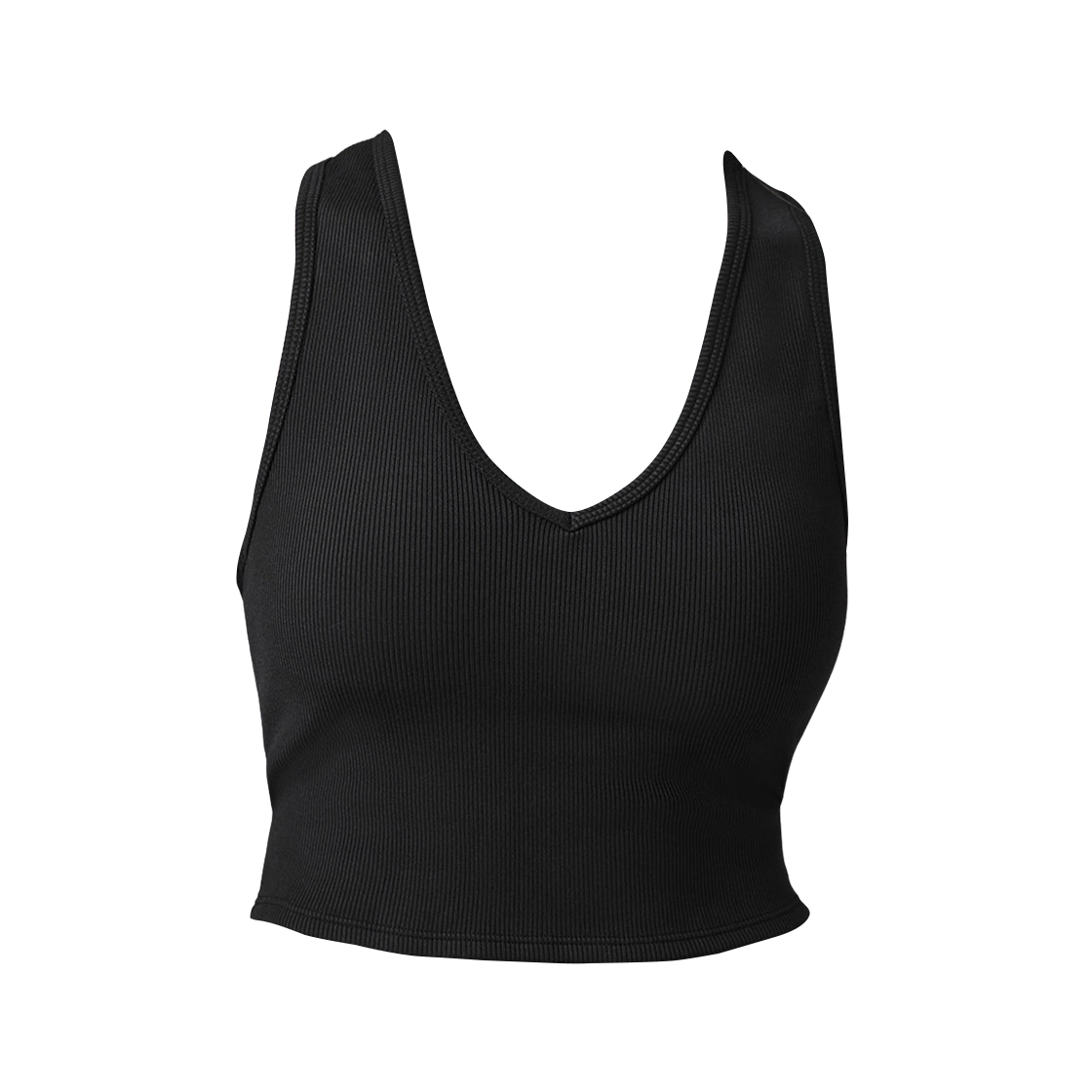 W9565R (W) Alo Yoga Goddess Ribbed Cropped Racerback Tank Black