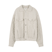 STU Knit Trucker Jacket Ivory
