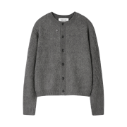 Tonywack Alpaca Mohair Crew-Neck Cardigan Carbon