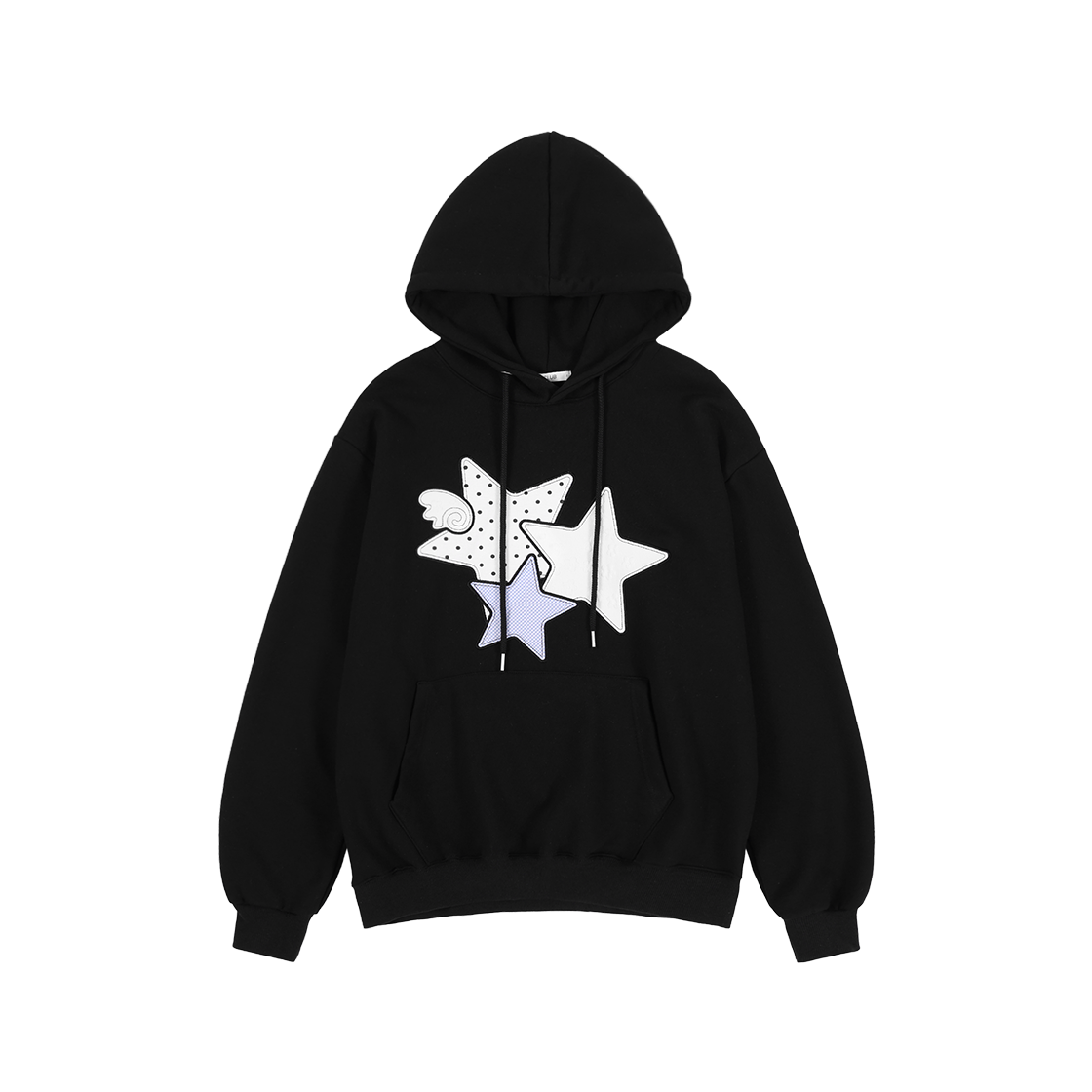 팬시클럽 믹스 스타 엔젤 패치 후드 블랙