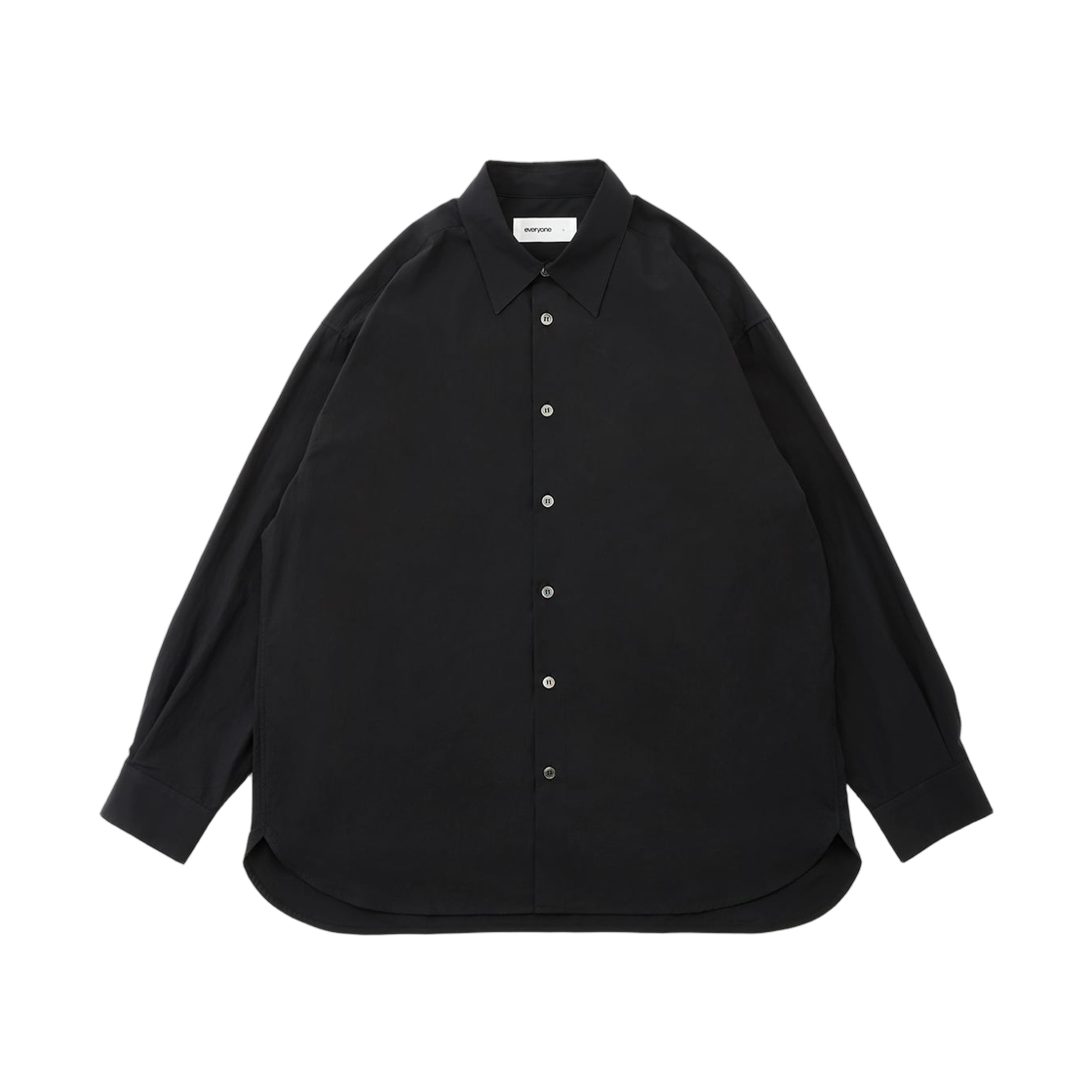 - everyone Typewriter Regular Collar Shirt Black