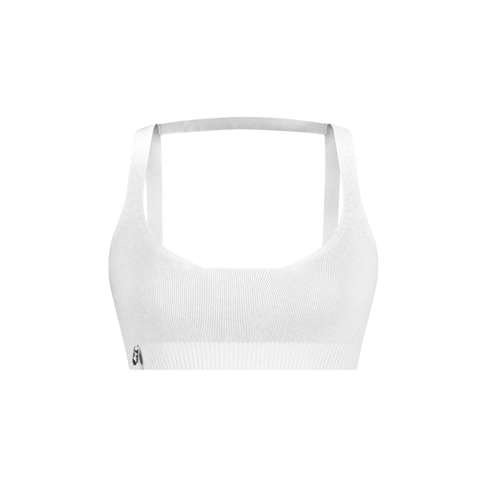 쥬키프 코튼 백 스트랩 브라렛 화이트(Juukiff Back Strap Bra In Mixed Cotton White)