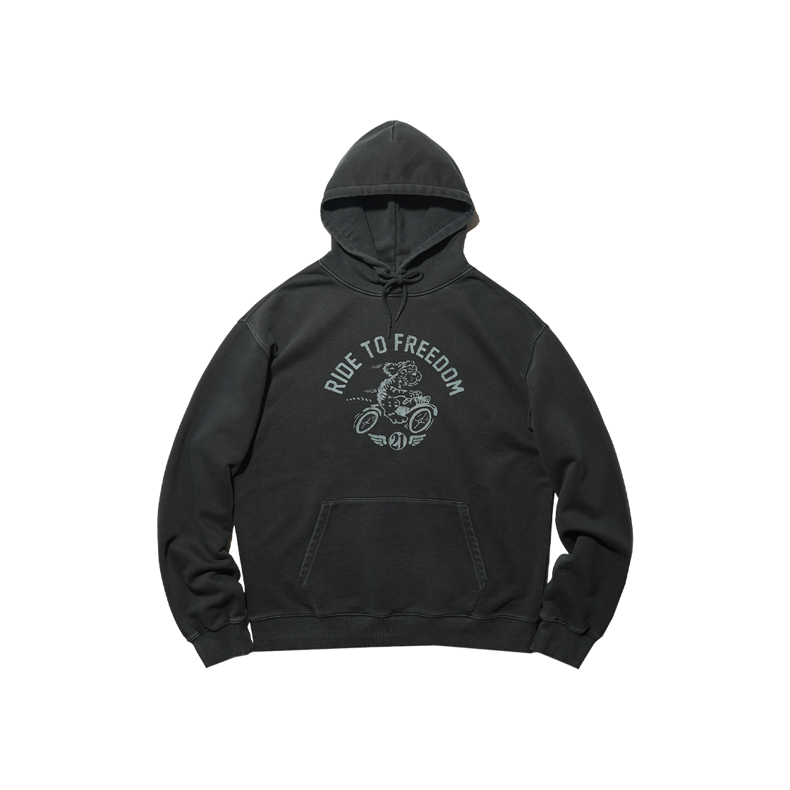 HFF1HD304ACH Honda Vintage Bear Graphic Hoodie Charcoal