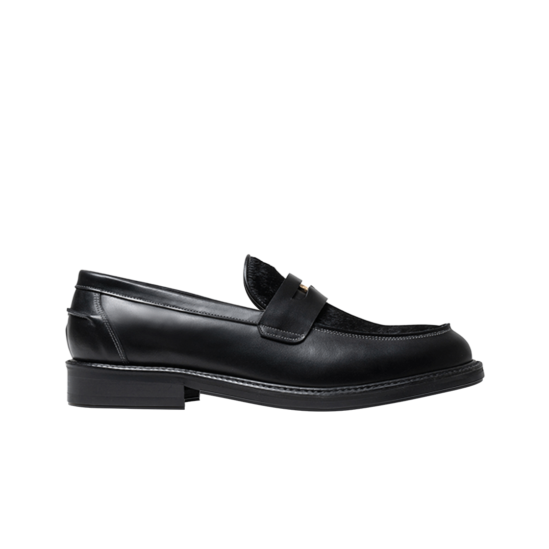 페니플레이트 남성 블랙 송치 코인 로퍼 로우(PENNY PLATE Men Loafer Coin Low)