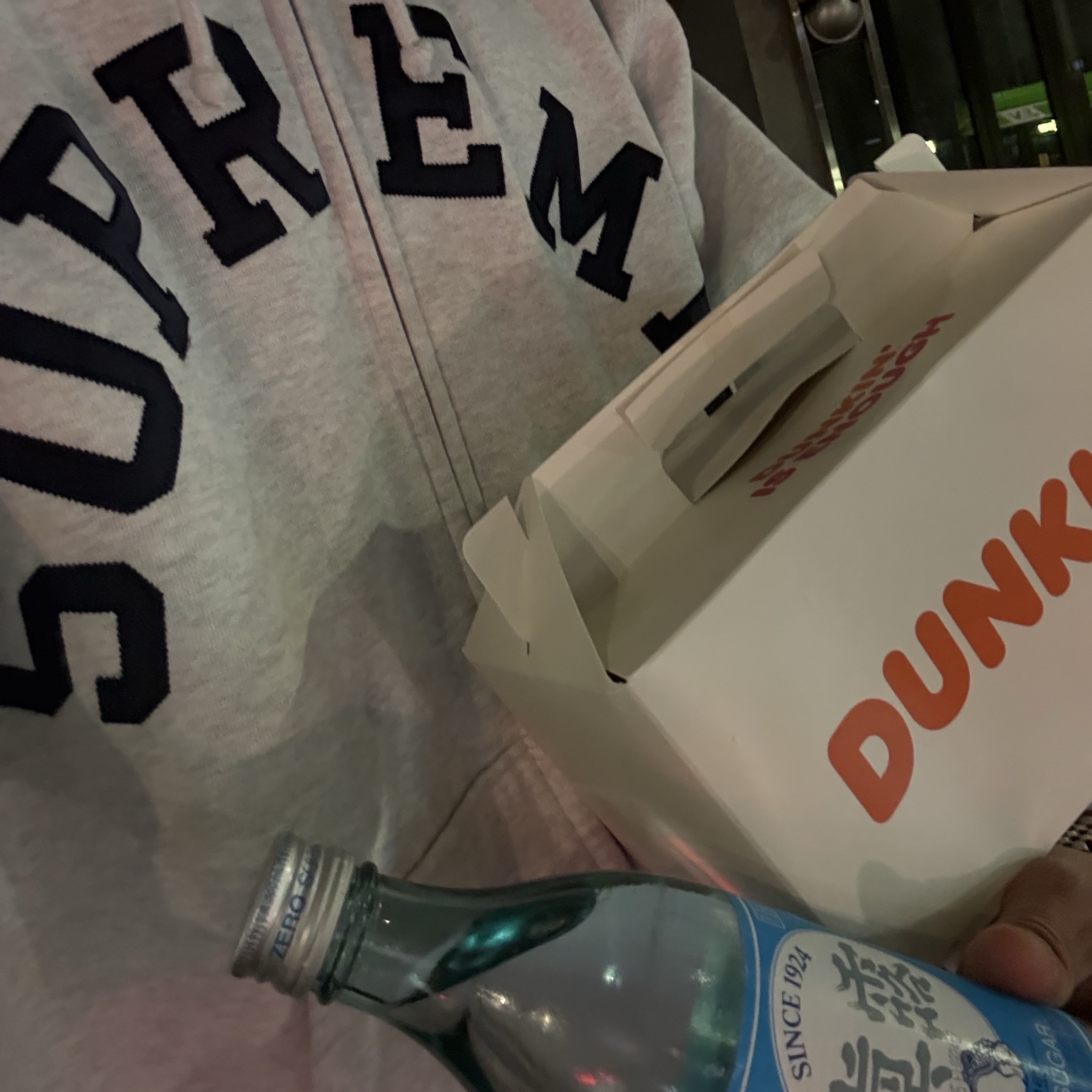 Supreme x Champion Zip Up Hooded Sweatshirt Ash Grey - 24SS 착용 스타일