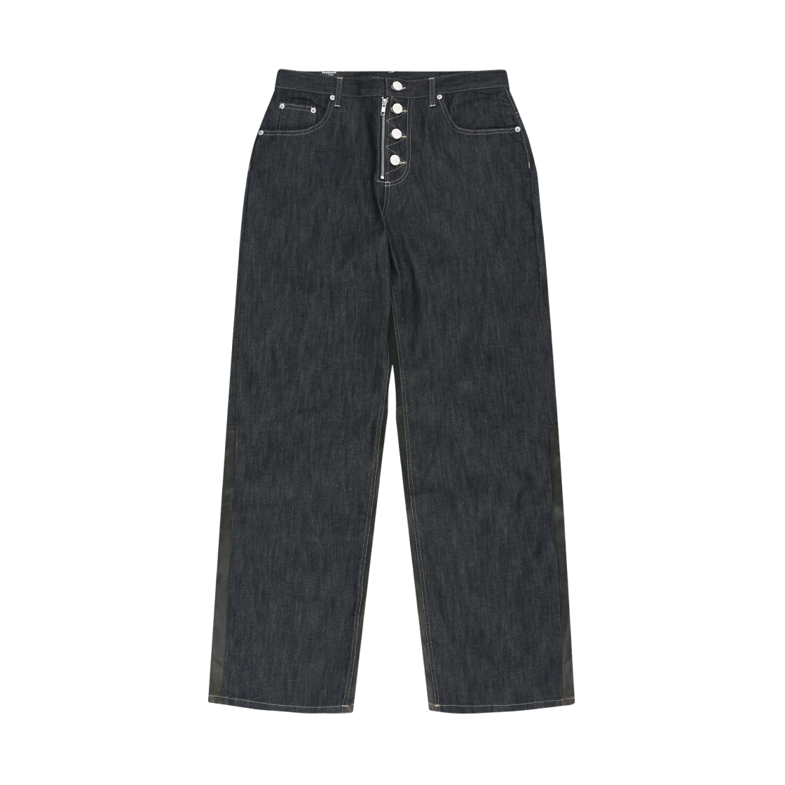 - Protocol Index Paneled Hybrid Denim Pants Indigo Leather