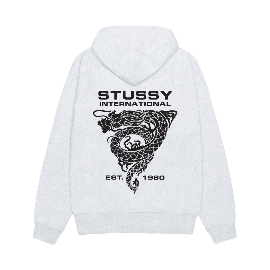1925166 Stussy Dragon Hoodie Ash Heather