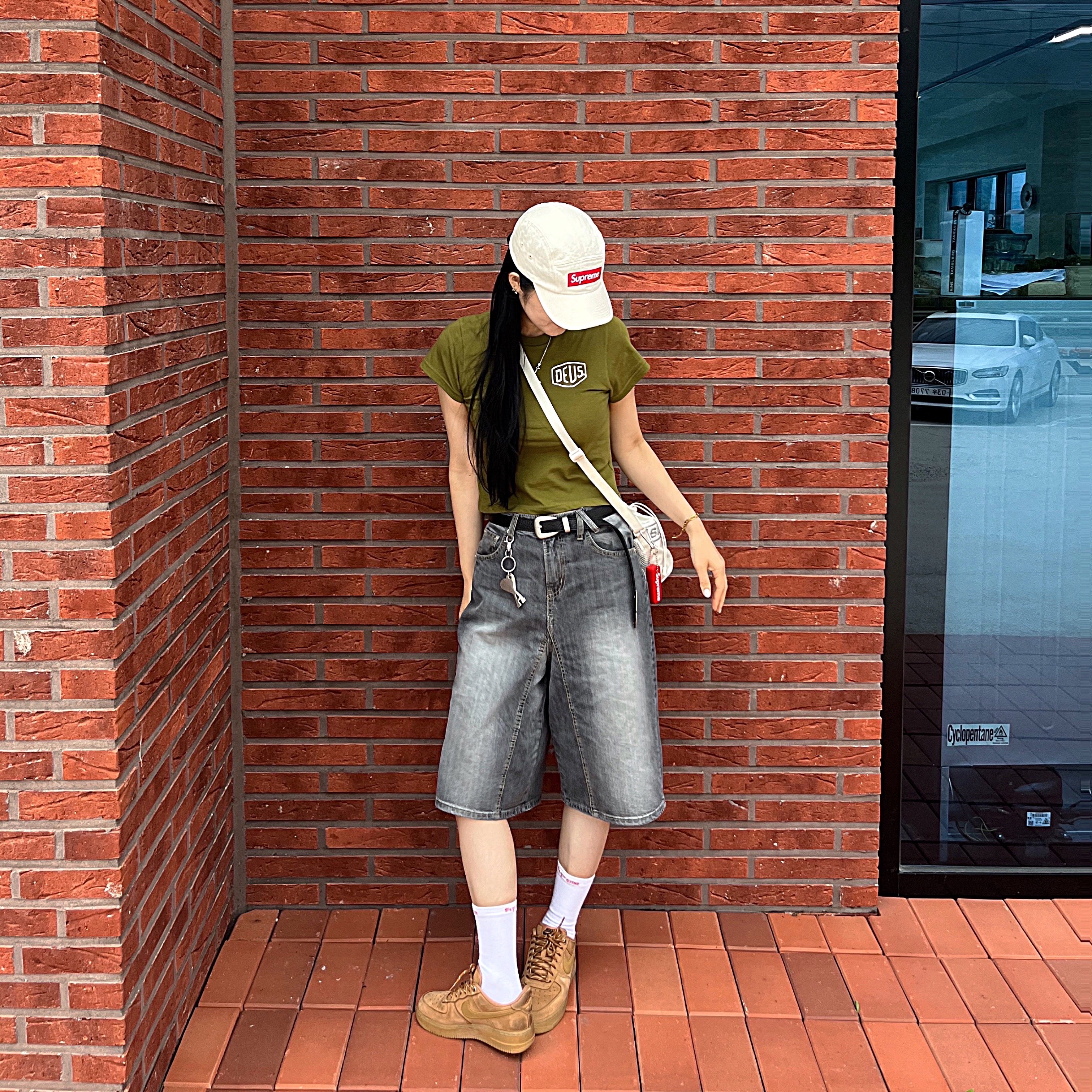 (Kids) Deus Ex Machina College Samcheong T-Shirt Rover Green, Nike Air Force 1 '07 WB Flax 착용 스타일 - 2