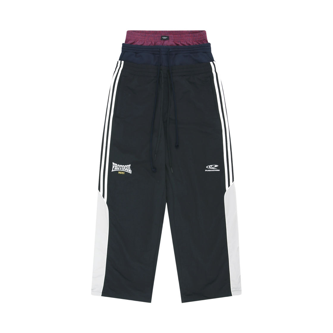 프로토콜 인덱스 3 레이어드 트랙 팬츠 블랙(Protocol Index 3 Layered Track Pants Black)