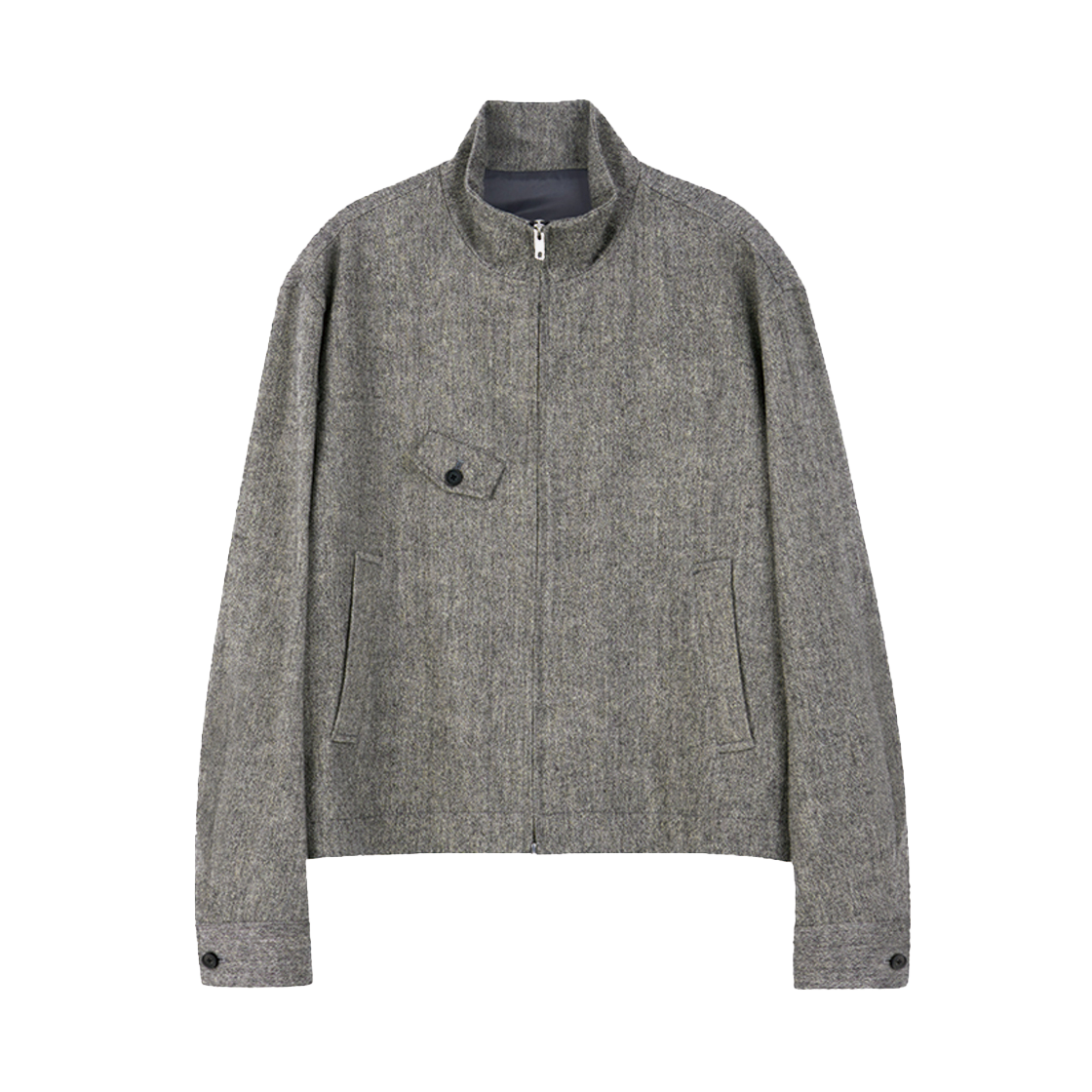 에스티유 하이넥 크롭 자켓 라이트 그레이(STU High Neck Crop Jacket Light Grey)