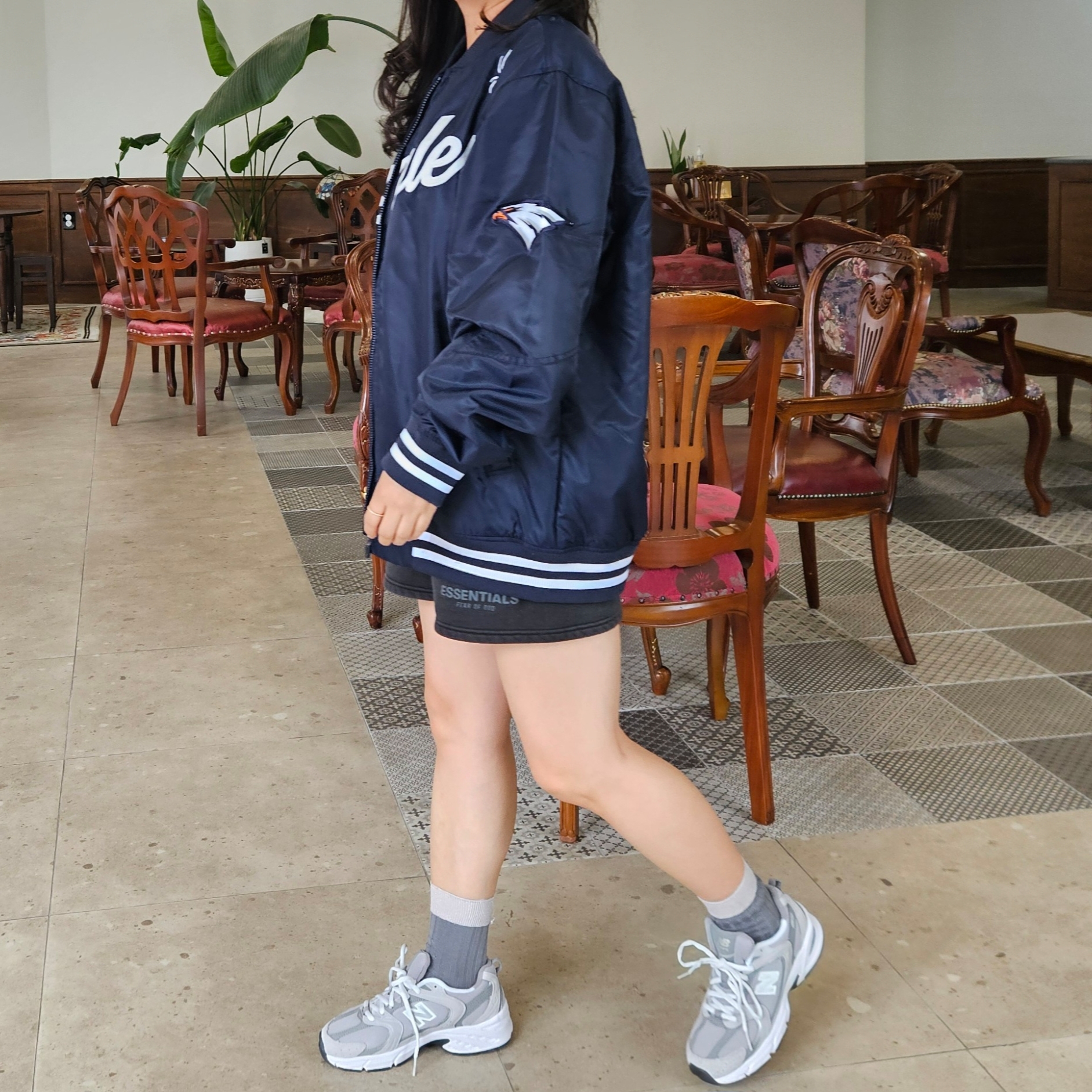 New Balance 530 Grey, Hanwha Eagles Spyder 25 Authentic Spring Autumn Jumper Navy 착용 스타일