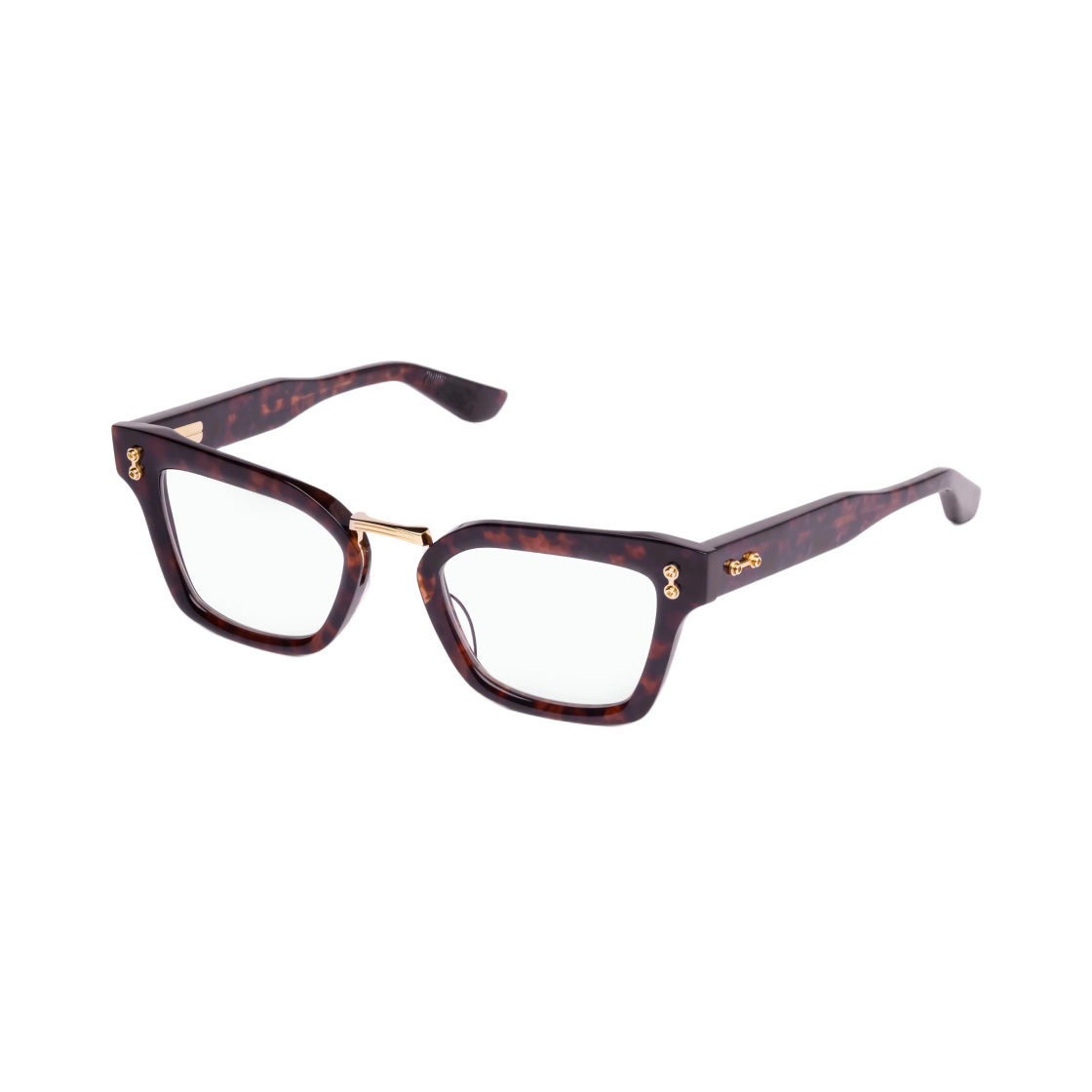 아코니 루나 다크 하바나 12K 브러쉬드 골드 클리어 렌즈(Akoni Luna Dark Havana 12k Brushed Gold Clear Lenses)