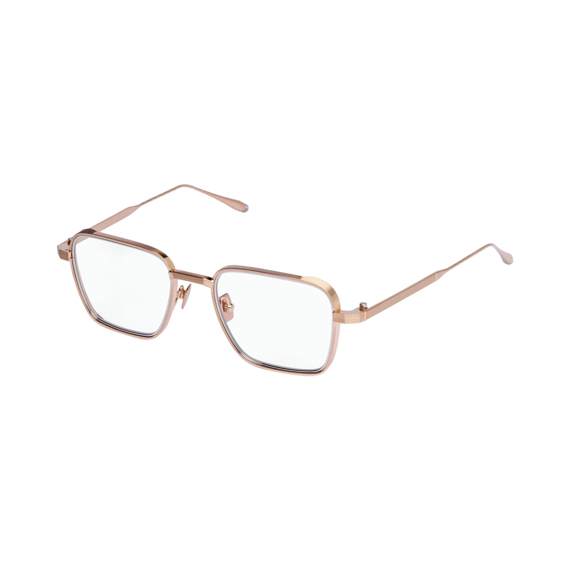 아코니 지아노 브러쉬드 12K 골드 위드 실버 클리어 렌즈(Akoni Giano Brushed 12k Gold with Silver Clear Lenses)