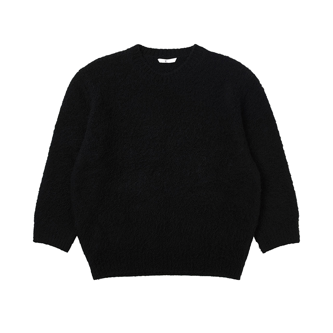 에스티유 부클 쿼터 슬리브 니트 블랙(STU Boucle Quarter Sleeve Knit Black)