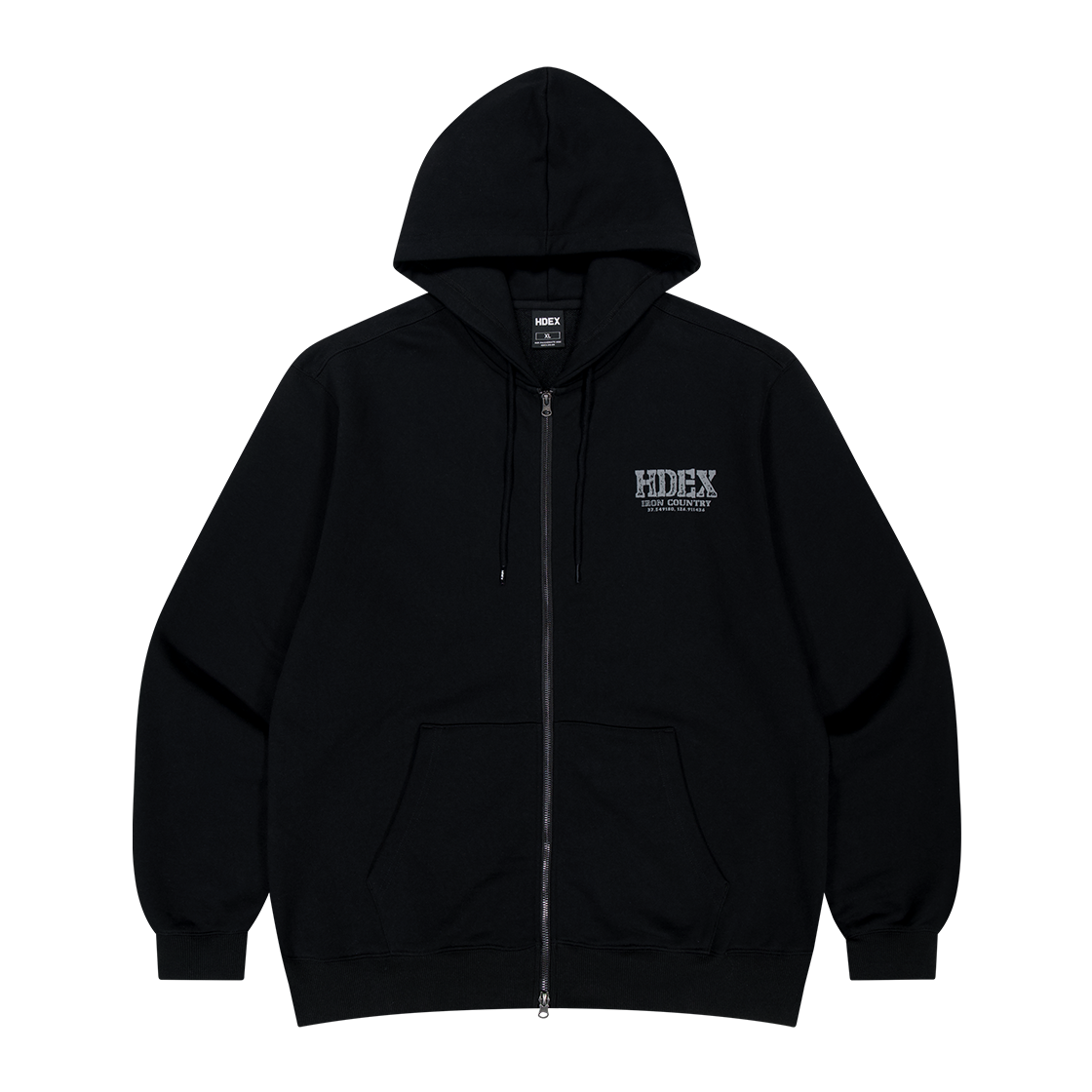 에이치덱스 코어 백 로고 후디 집업 블랙(HDEX Core Back Logo Hoodie Zip-up Black)