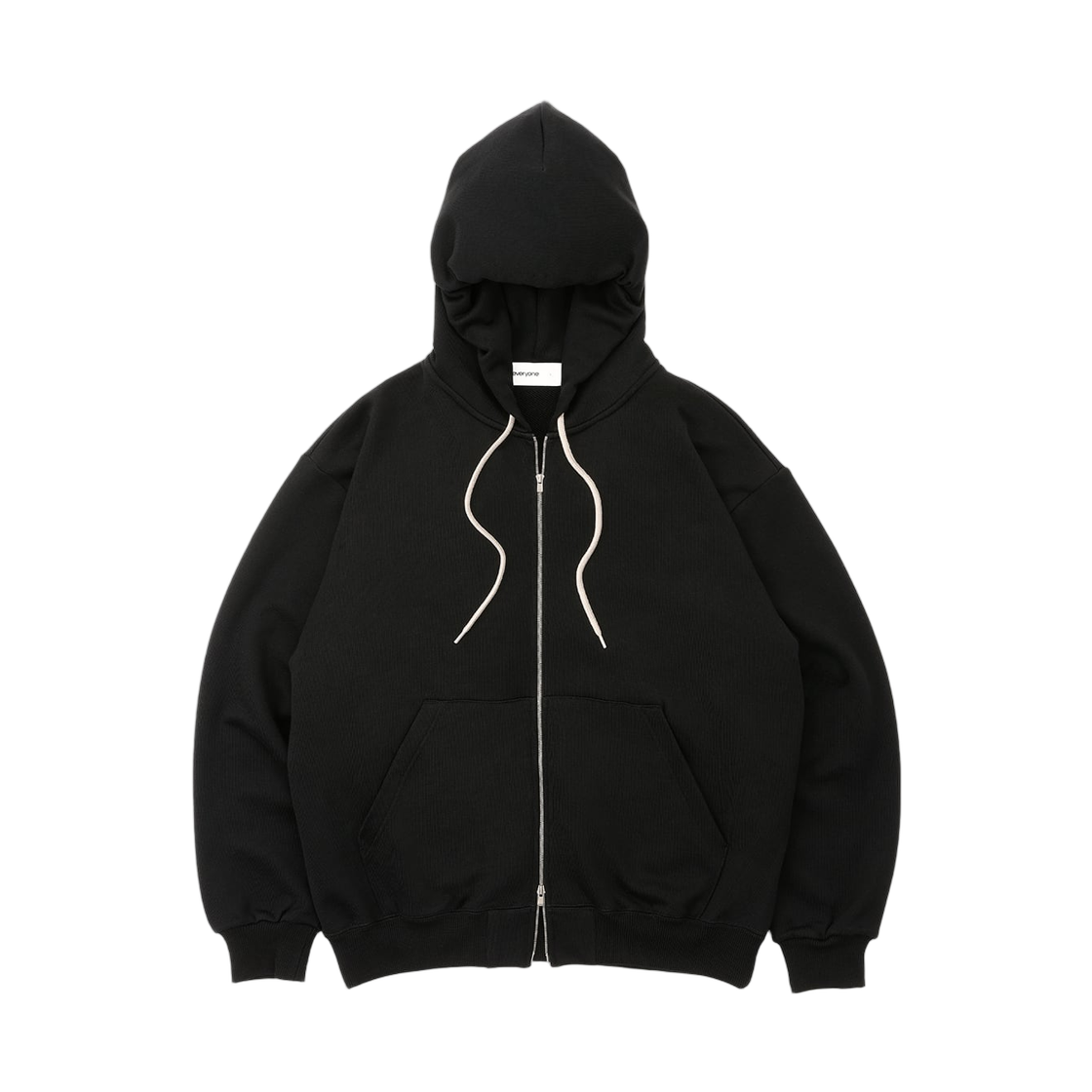 에브리원 코튼 집업 후드 블랙(everyone Cotton Zip Up Hoodie Black)