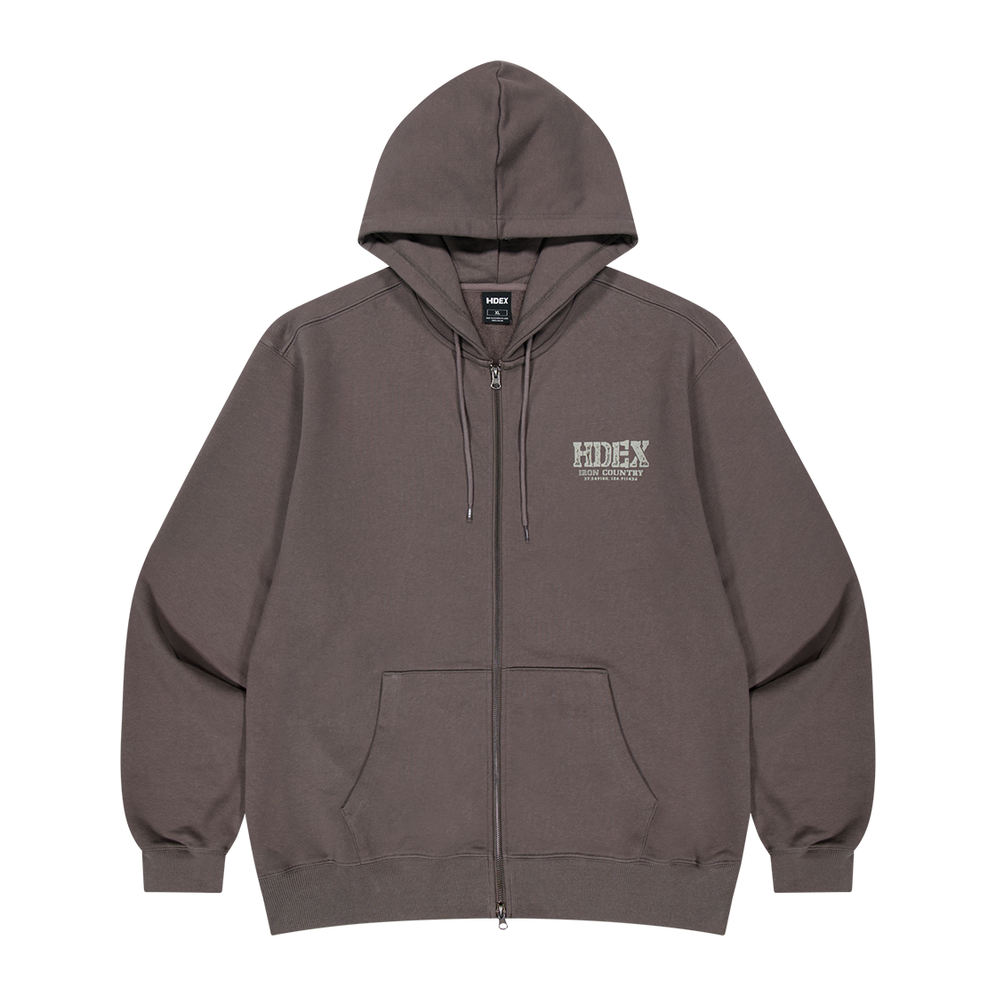 에이치덱스 코어 백 로고 후디 집업 스모키 브라운(HDEX Core Back Logo Hoodie Zip-up Smokey Brown)