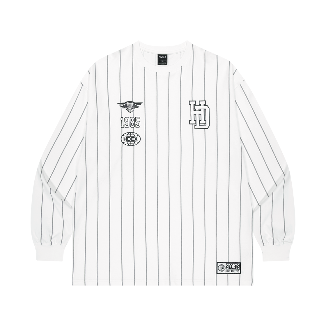 에이치덱스 스트라이프 스포츠 롱 슬리브 화이트