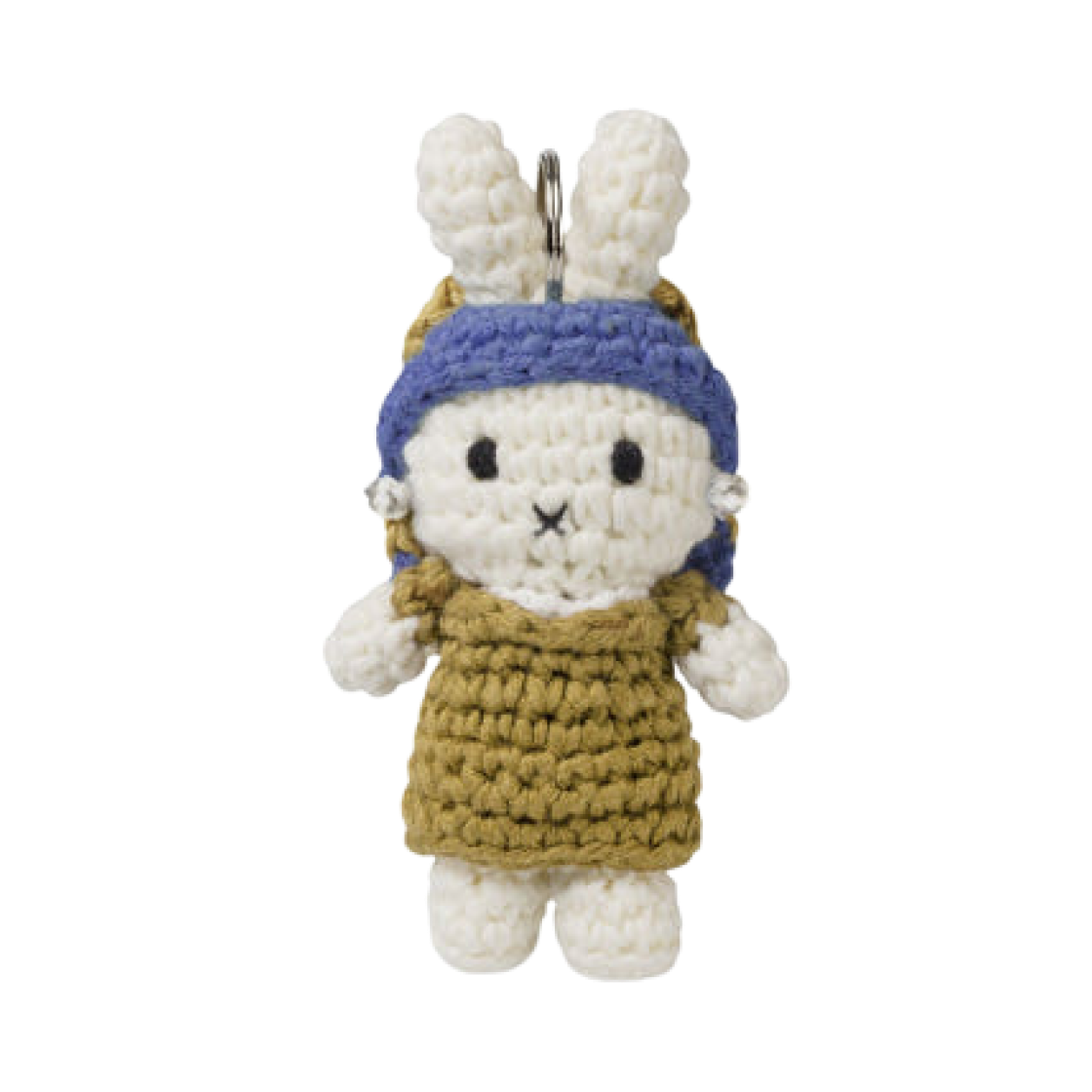 미피 x 저스트 더치 진주 귀걸이 소녀 드레스 뜨개질 인형 키링(Miffy x Just Dutch Pearl Earring Girl Dress Knitted Plush Keyring)