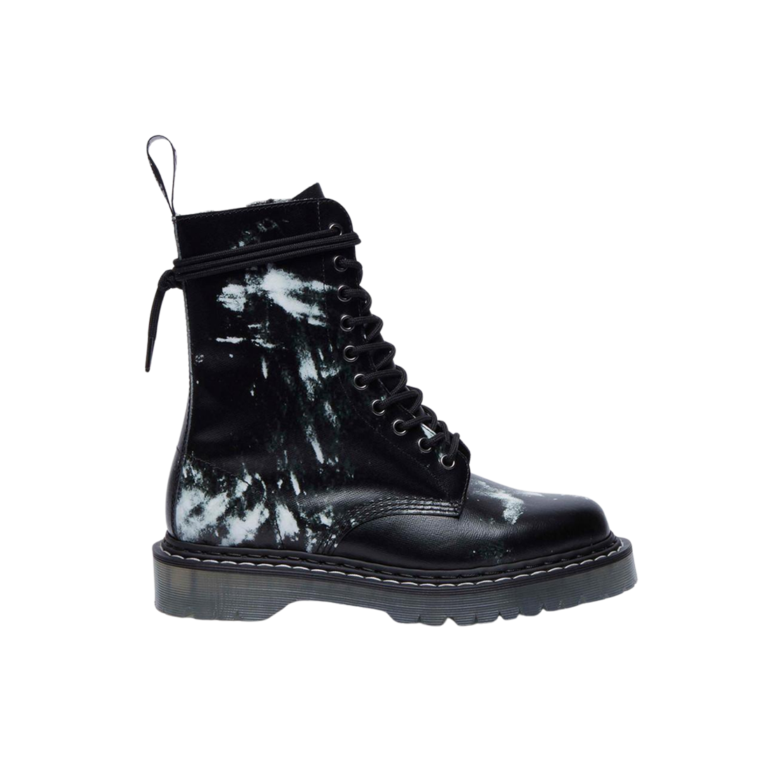 32174101 Dr. Martens 1490 Nine Inch Nails Leather Mid Calf Boots Black White