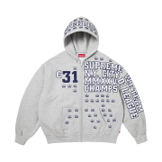 Supreme League Champs Zip Up Hooded Sweatshirt Heather Grey - 25FW