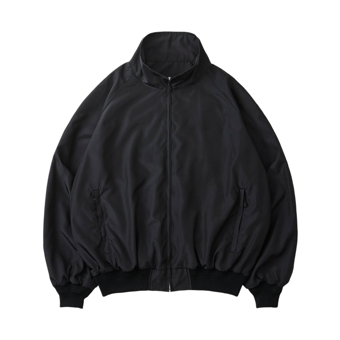 - everyone Nylon Silk Track Jacket Black