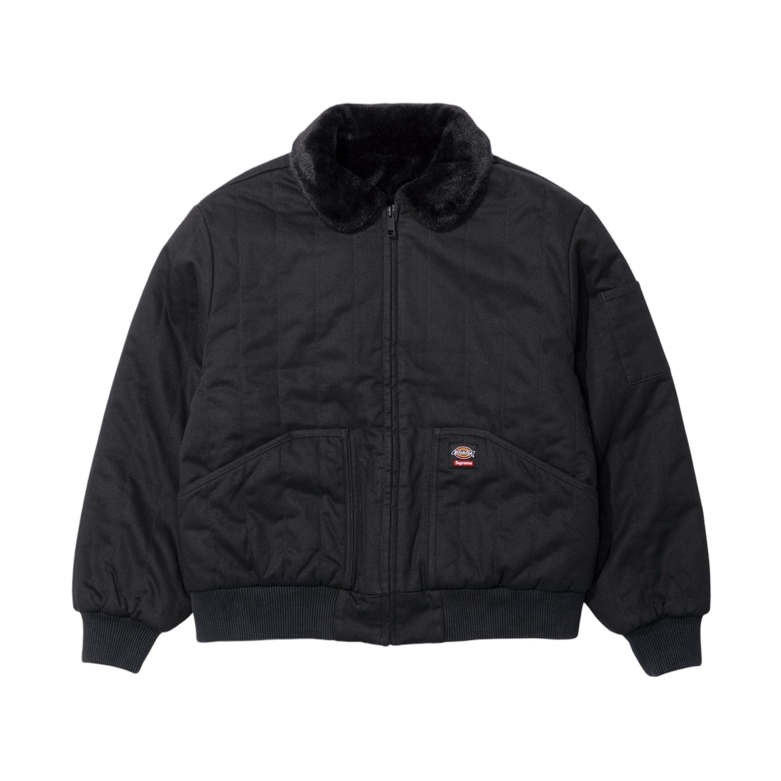 슈프림 x 디키즈 리버시블 퀼티드 포우 퍼 워크 자켓 블랙 - 25FW(Supreme x Dickies Reversible Quilted Faux Fur Work Jacket Black - 25FW)