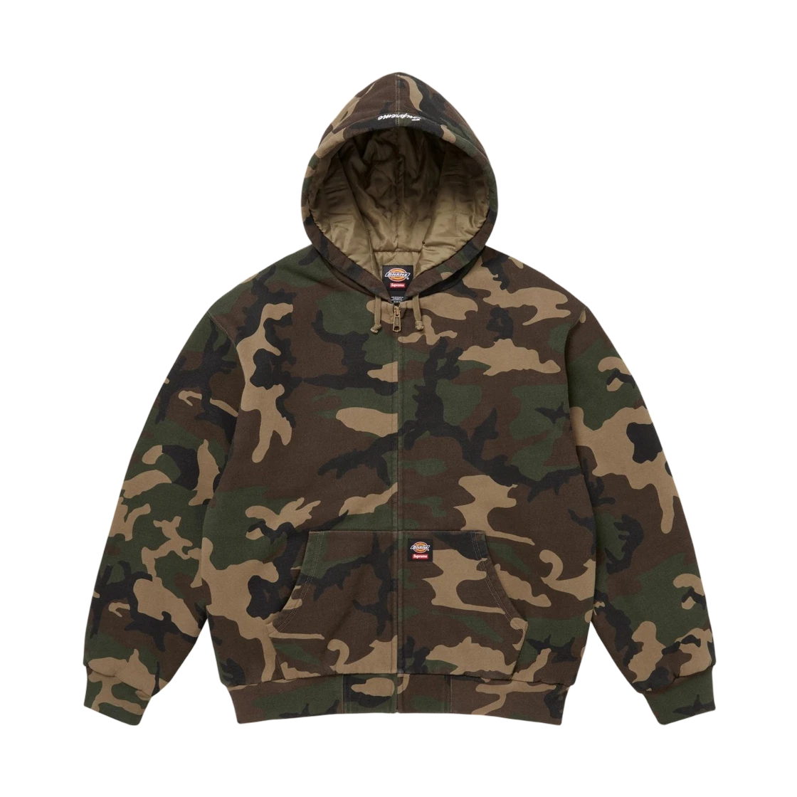 Supreme Supreme x Dickies Quilted Lined Zip Up Hooded Sweatshirt Woodland Camo - 25FW · S