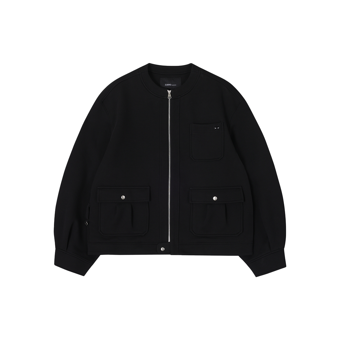 SH5TS809BK SONGZIO ZZERO Round Neck Zip Up Black