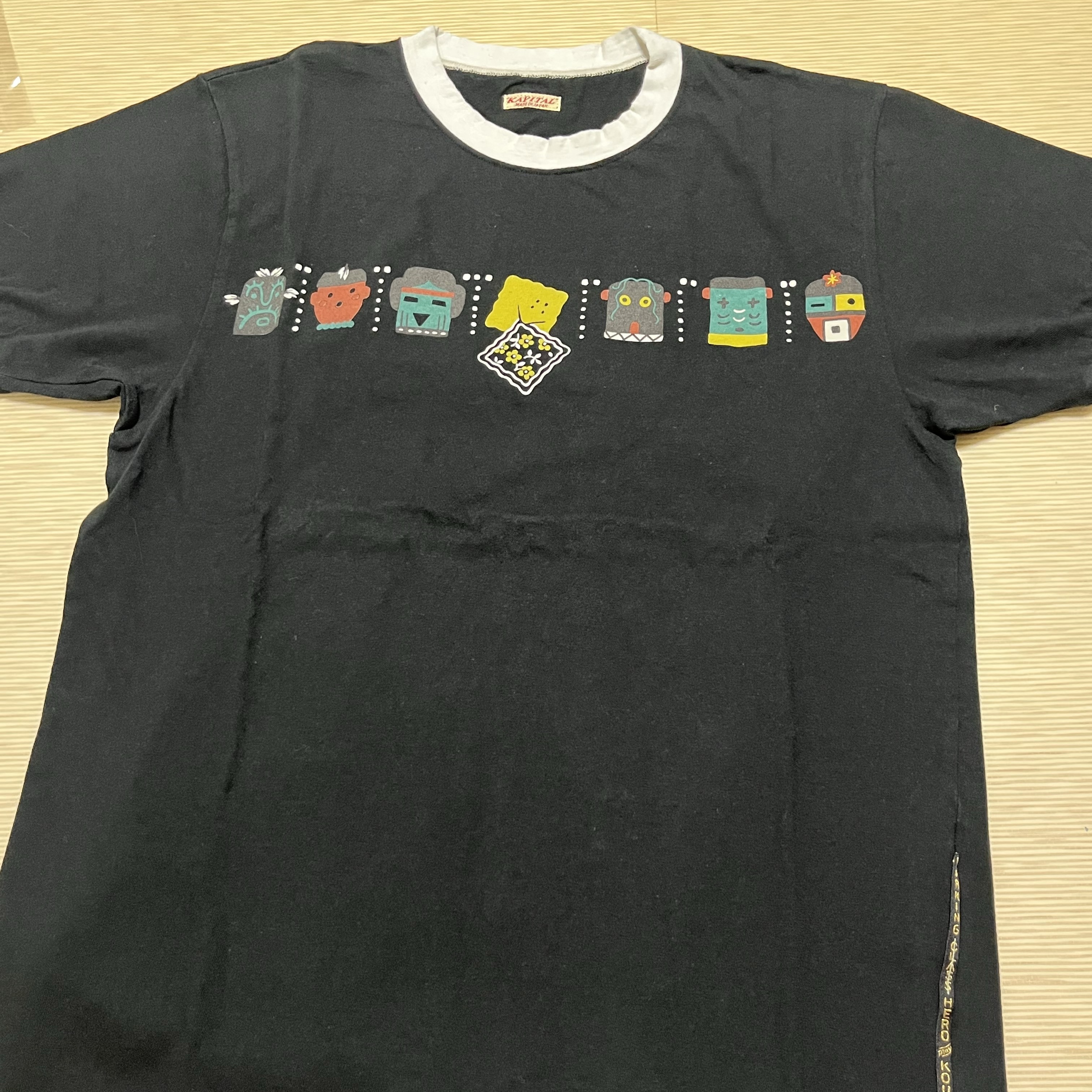 Kapital 20 Jersey Ringer T-Shirt Peckish & Kachina Pt Black 착용 스타일 - 1