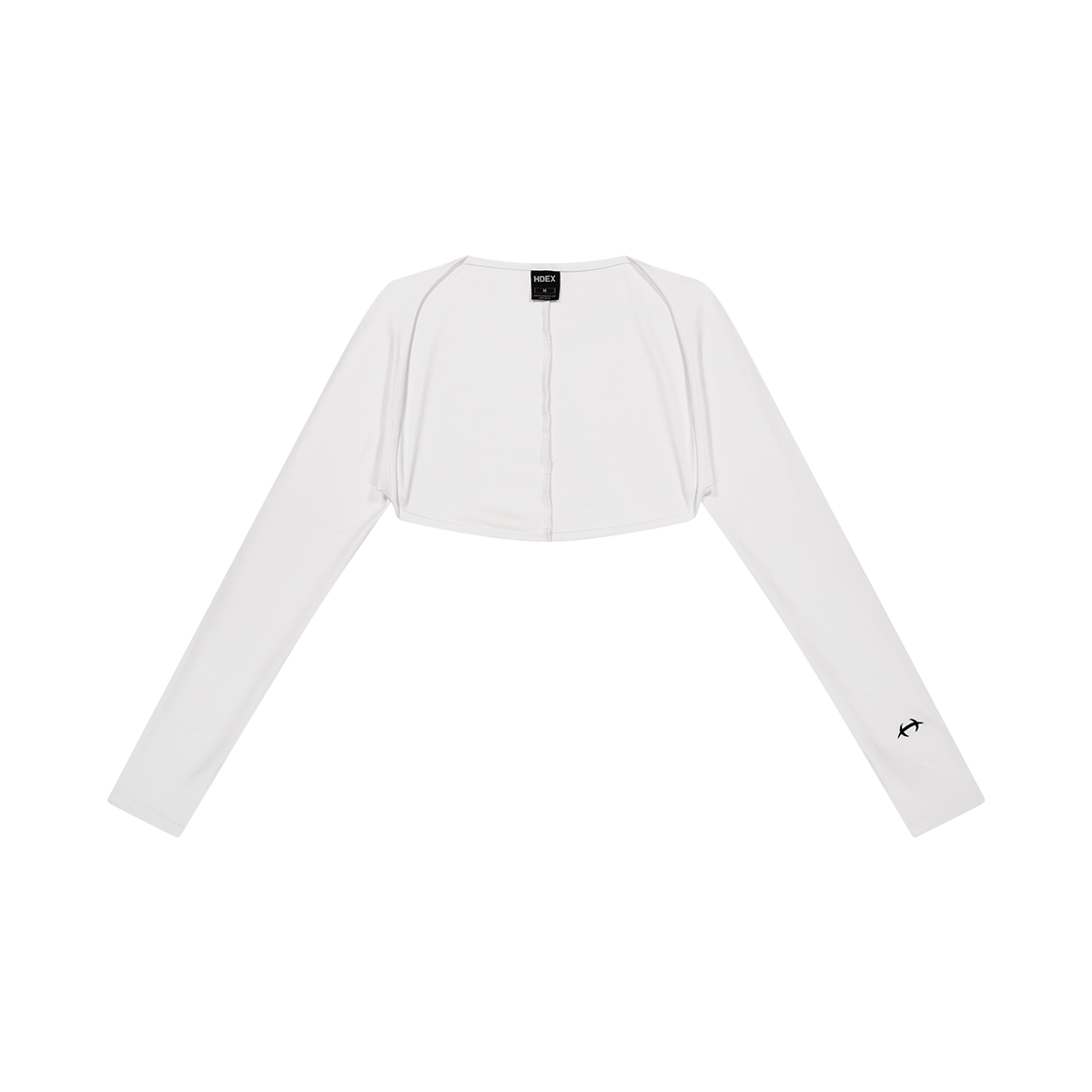 에이치덱스 리브드 플레인 볼레로 탑 화이트
